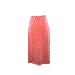 Plus Size Womens 2X Dusty Rose Pink Crushed Velvet Midi Column Skirt YMX40199